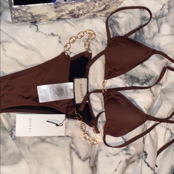 brown gucci bathing suit